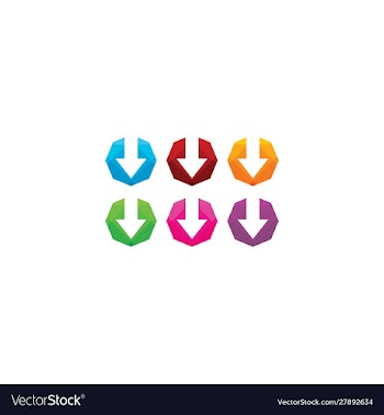 Modern download logo with diamond texture vector image