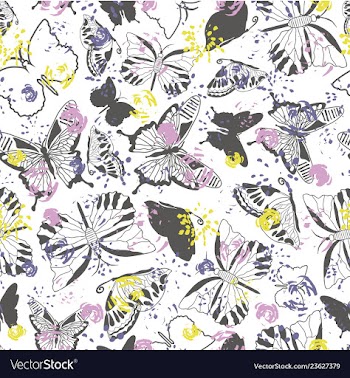 Modern elegant grey butterfly silhouettes on light vector image
