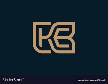 modern elegant luxury letter monogram initial kb