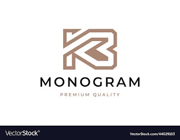 modern elegant luxury letter monogram initial kb