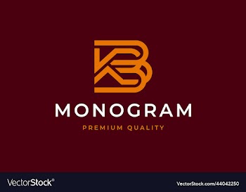 modern elegant luxury letter monogram initial kb