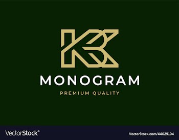 modern elegant luxury letter monogram initial kbk