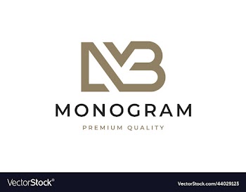 modern elegant luxury letter monogram initial mb