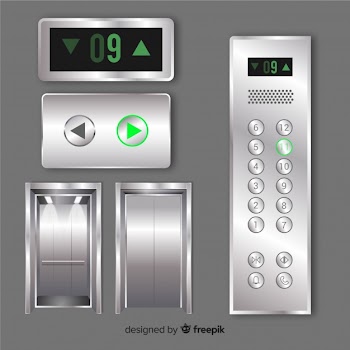 Modern elevator elements with realistic design