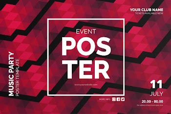 Modern event poster with abstract background Free Vector