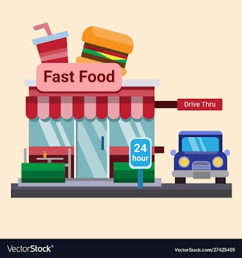 Modern flat commercial restaurant fast food burger vector image