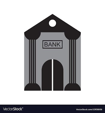Modern flat icon Bank building on white background vector image