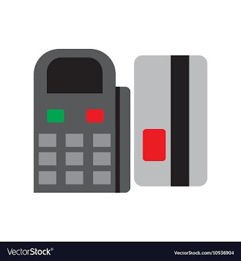 Modern flat icon bank card and terminal on white vector image