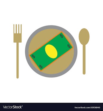 Modern flat icon bill on the plate vector image