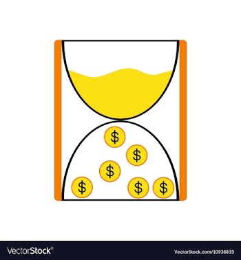 Modern flat icon cash clock on white background vector image