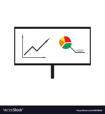 Modern flat icon chart diagram presentation on vector image