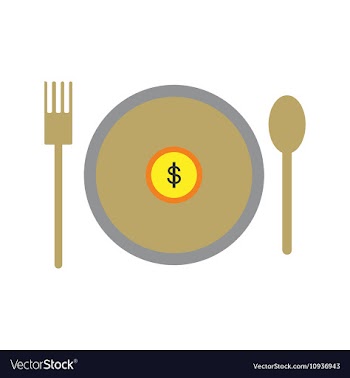 Modern flat icon Coin on the plate vector image
