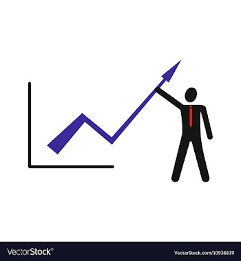 Modern flat icon Man and graph on white background vector image