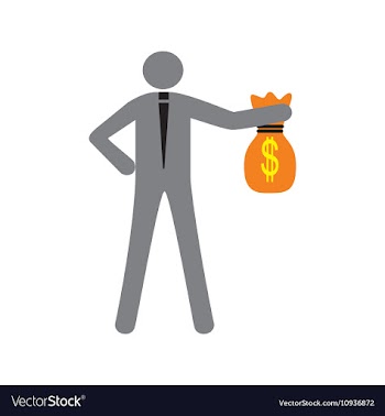 Modern flat icon man with bag of money vector image