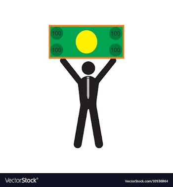 Modern flat icon man with bill on white background vector image