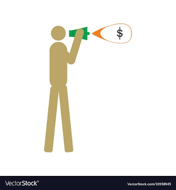 Modern flat icon man with megaphone money vector image