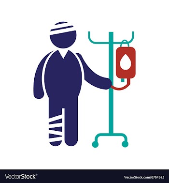 Modern flat icon on white background injured vector image