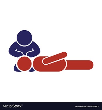 Modern flat icon on white background man CPR vector image