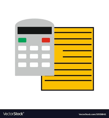 Modern flat icon paper and calculator on white vector image