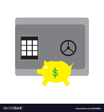 Modern flat icon safe and piggy bank on white vector image