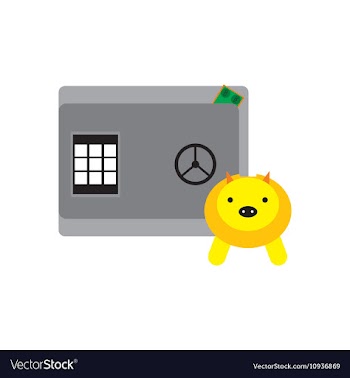 Modern flat icon safe and piggy bank vector image