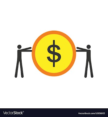 Modern flat icon stylish coin and people vector image