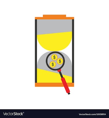 Modern flat icon stylish hourglass and coins vector image