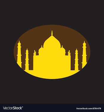 Modern flat icon with Black background Indian Taj vector image