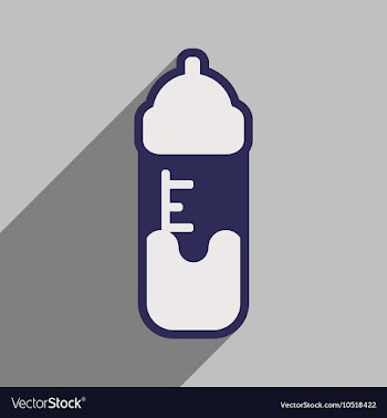 Modern flat icon with long shadow baby bottle vector image