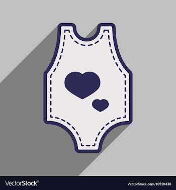 Modern flat icon with long shadow baby clothes vector image