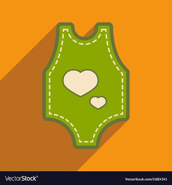 Modern flat icon with long shadow baby clothes vector image