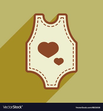 Modern flat icon with long shadow baby clothes vector image