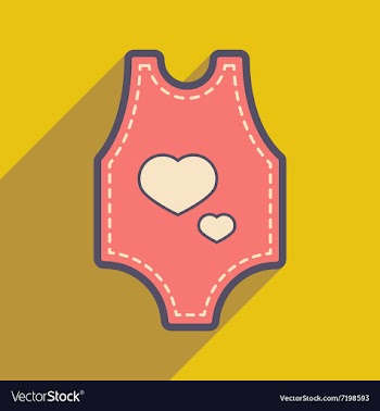 Modern flat icon with long shadow baby clothes vector image
