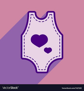 Modern flat icon with long shadow baby clothes vector image