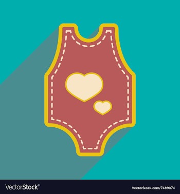 Modern flat icon with long shadow baby clothes vector image