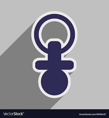Modern flat icon with long shadow baby Nipple vector image