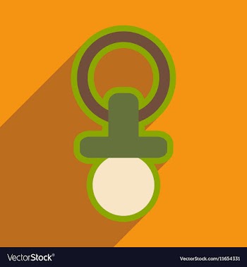 Modern flat icon with long shadow baby Nipple vector image