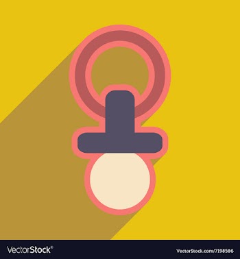 Modern flat icon with long shadow baby Nipple vector image
