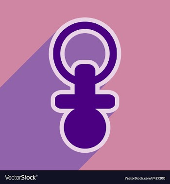 Modern flat icon with long shadow baby Nipple vector image