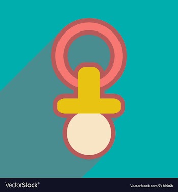 Modern flat icon with long shadow baby Nipple vector image