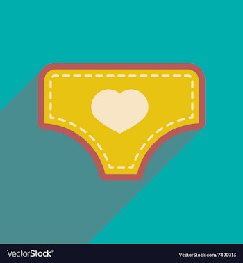 Modern flat icon with long shadow child underpants vector image