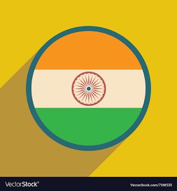 Modern flat icon with long shadow flag of India vector image