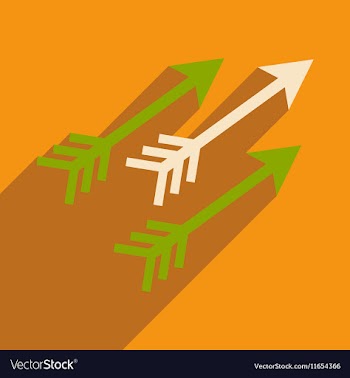 Modern flat icon with long shadow Indian arrows vector image