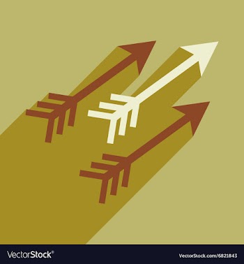 Modern flat icon with long shadow Indian arrows vector image