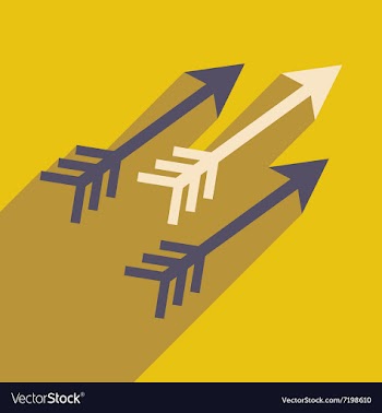 Modern flat icon with long shadow Indian arrows vector image
