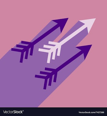 Modern flat icon with long shadow Indian arrows vector image