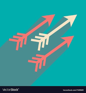 Modern flat icon with long shadow Indian arrows vector image