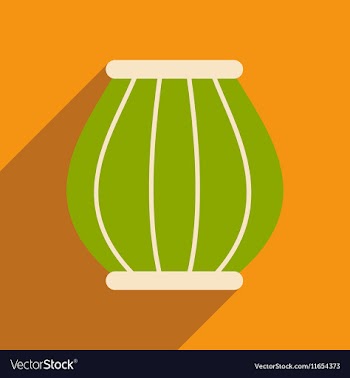Modern flat icon with long shadow Indian basket vector image