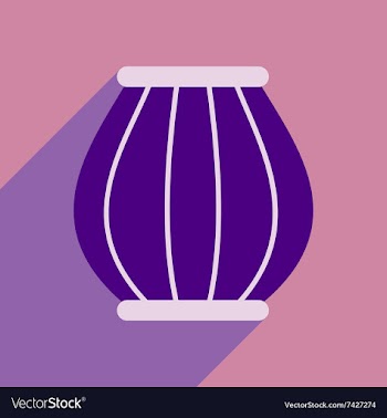 Modern flat icon with long shadow Indian basket vector image
