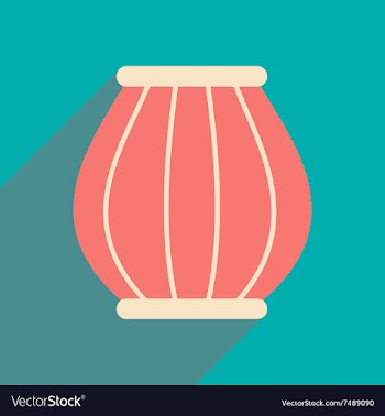 Modern flat icon with long shadow Indian basket vector image